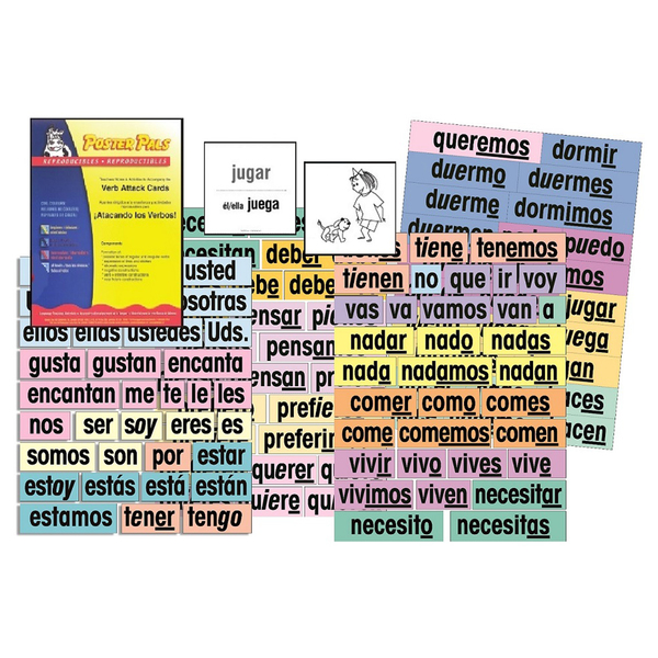 Poster Pals Verb Attack Card Set, Spanish P255